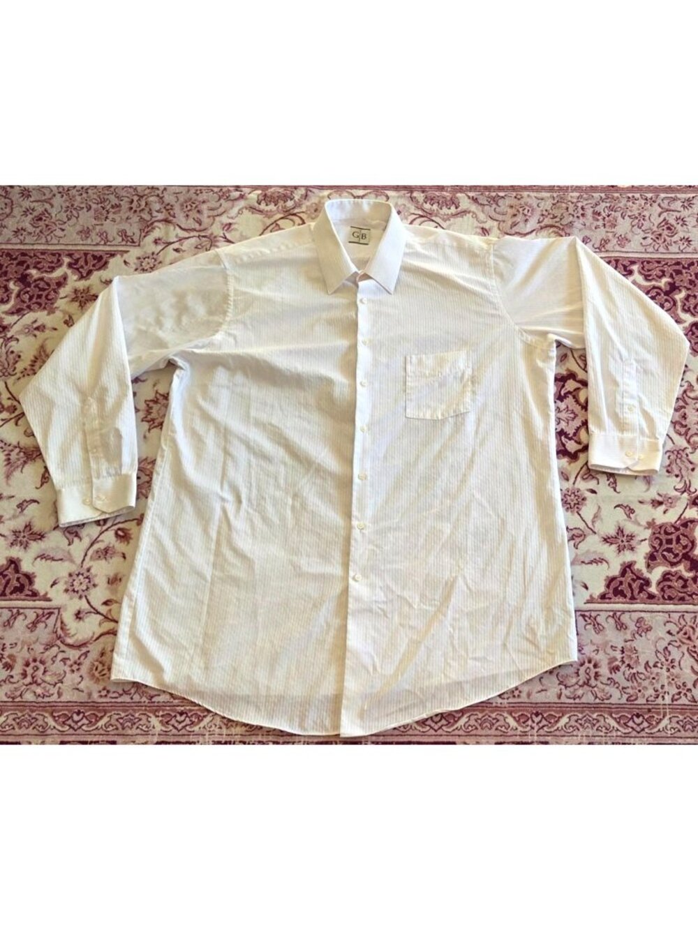 Geoffrey Beene Longs Sleeve Button Down Men’s White Shirt Size 18 34-35